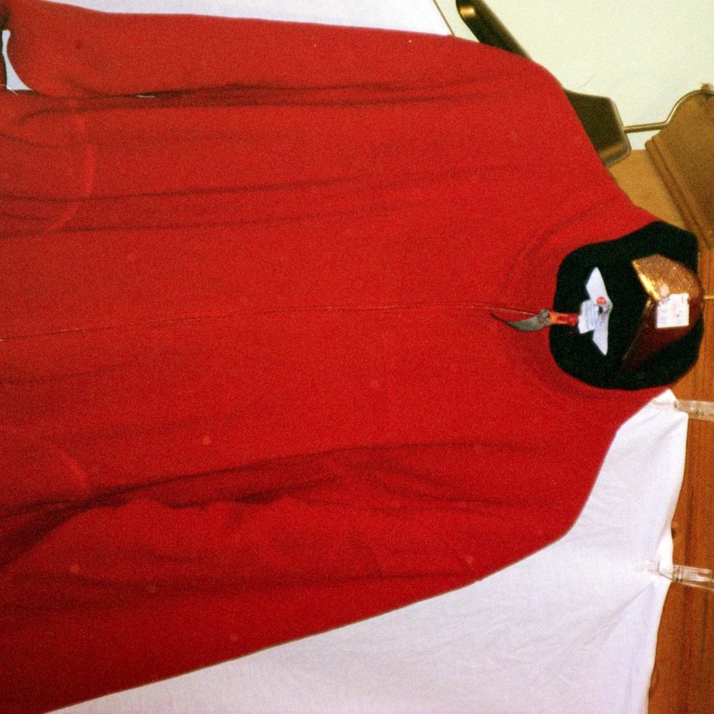 Fleece Red Jacket with Black collar XL